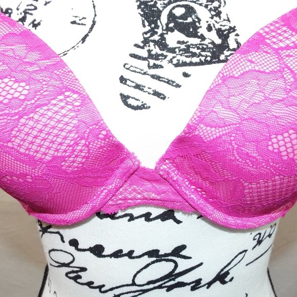 Victoria's Secret Hot Pink Push-up Bra Size 34D - Picture 4 of 9
